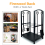 Firewood 2 Tier Rack Log Holder Wood Storage with Hooks 4 Tools Black 4