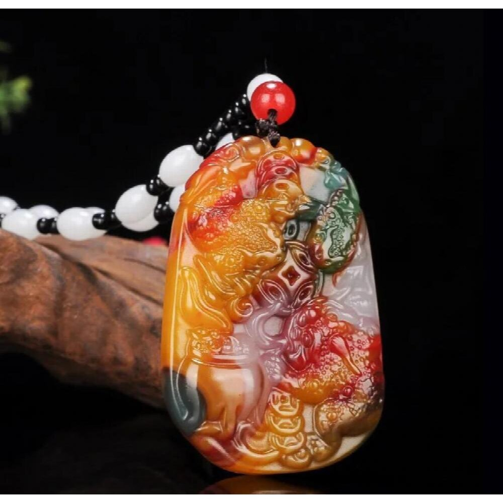 Natural colorful green jade pendant hand-carved Toad jade pendants men women necklaces jadeite jade jewelry jade necklace