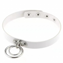 European And American Rock Punk Sexy Nightclub Hip-Hop Double-Ring Leather Collar Female Sexy Neckband Clavicle Necklace Jewelry