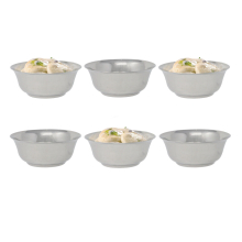 (11.5cm - 6pc) Stainless Steel Ice Cream Cups Side 6pc Metal