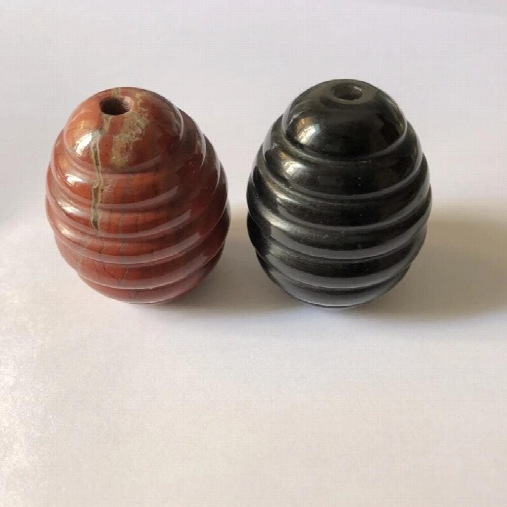 Black Yoni Egg,Natural Red Jaspe,Obsidian Eggs Polished Chlorophane Massage Chakra Healing Reiki Stone Egg 35X50mm,One Pack