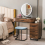 Costway Dressing Table Vanity Set Makeup with Stool LED Light & 3-Drawer Chest 3