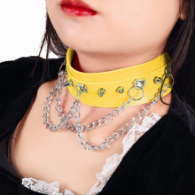 Harness Female Leather Belt Pendant Jewelry Gothic Punk Spike Rivets Accessories Choker Necklace Stud Women Collar Bondage