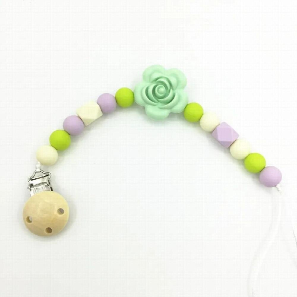 Teether Of Silicone Teething Flower Pacifier Clips Universal Soother Clip Kids Chew Toy Baby Teething Pendant Bpa Multicoloured