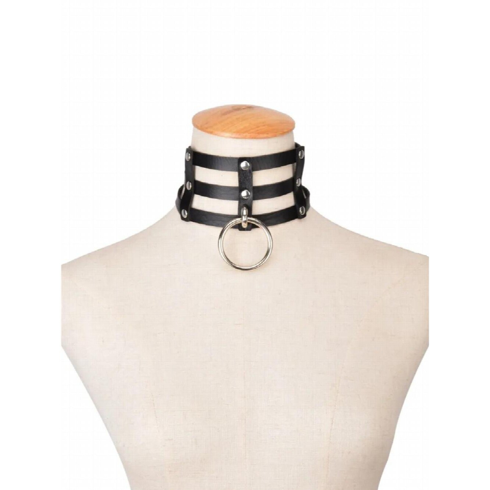 Multicoloured Sexy Harajuku Rock Collar Punk Goth Stud Rivets Choker Necklace Faux Leather