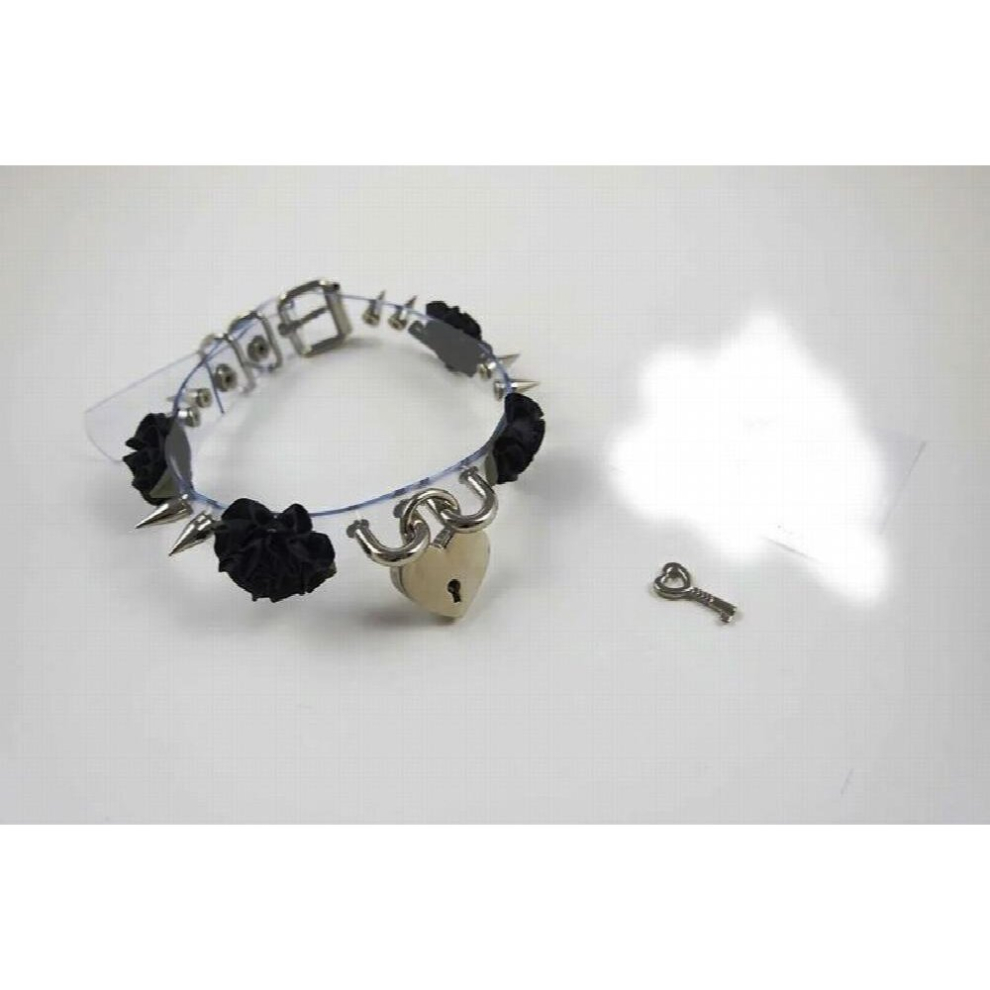 Multicoloured Harajuku Sexy Hot Dark Punk Goth Heart Lock Rivet Clear Leather Choker Necklaces Collar