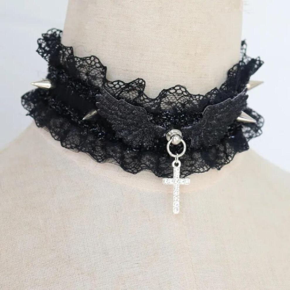 Multicoloured Gothic Traction Rope Pu Leather Sexy Cat Collar Choker Necklace Bell Pendant Harajuku Women Accessories Jewelry