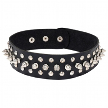European and American punk rock spiked rivets fun leather choker street nightclub clavicle chain neckband