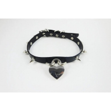 Harajuku Hot Punk Choker Goth Sweet heart LOCK&KEY Rivet Necklaces leather Collar ZYX77