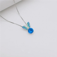 Butterfly Rhinestones Pendant Necklace Girls Gift For Women Wedding Party Jewelry