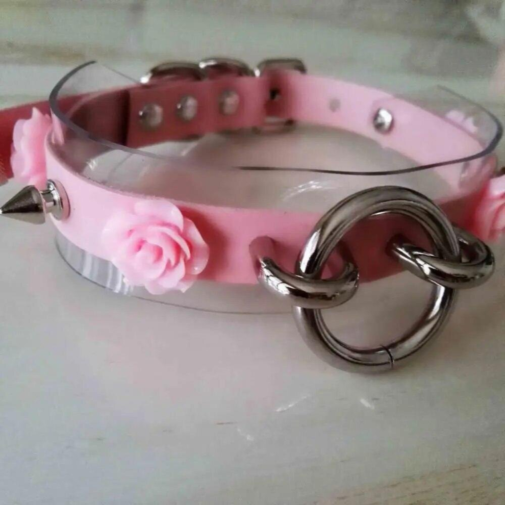 Multicoloured Sexy Harajuku Leather Punk Choker Necklace Baby Flower O-Round Rivets Collar Goth Torque Hot Rock