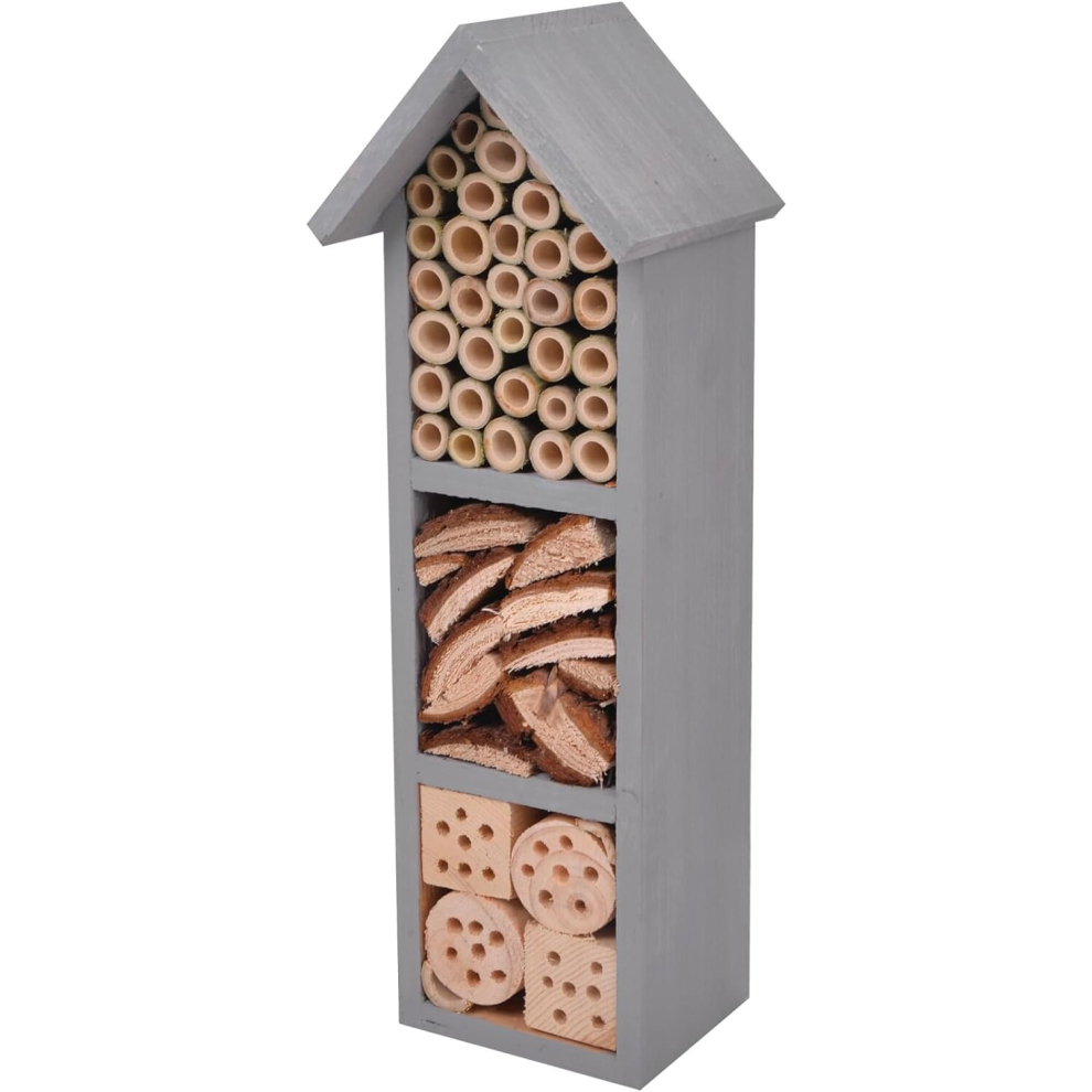 Summerlee Deluxe Insect House Durable Wooden Weatherproof Garden Wild Bee Ladybug Insect Hotel Eco Friendly Freestanding Hanging Ready Assembled