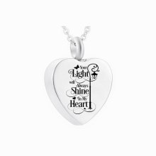 Cremation Jewelry Heart-Shaped Stainless Steel Urn Pendant To Commemorate The Ashes Of A Deceased Relative/Pet Urn Souvenir With