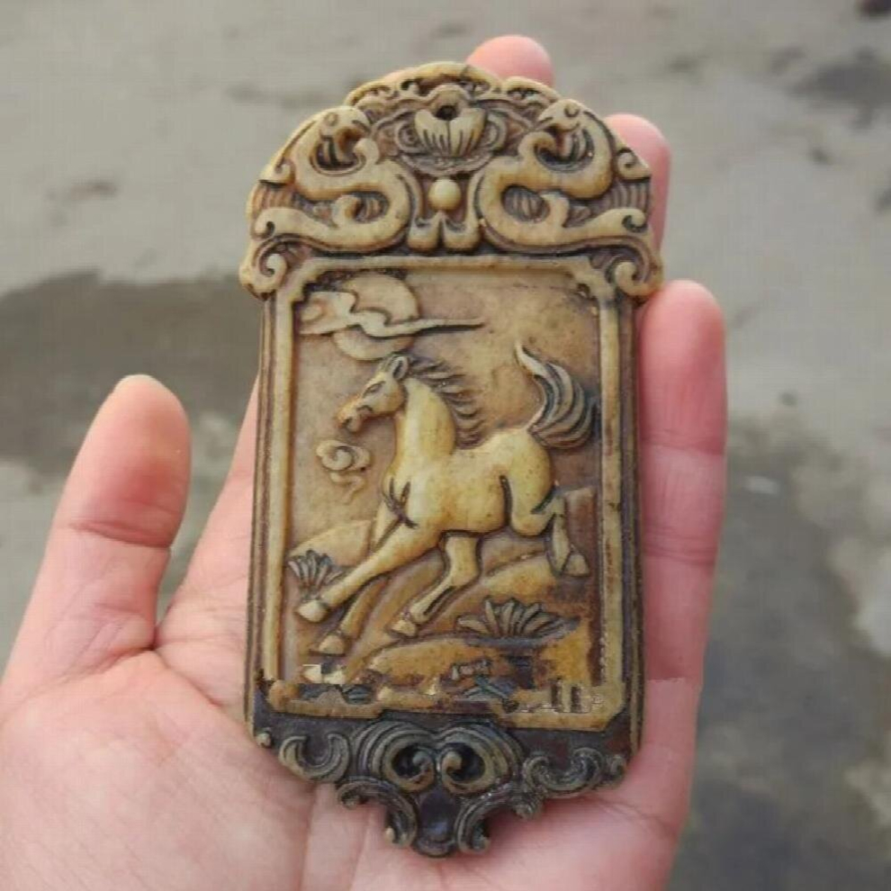 Antique Jades Twelve Zodiac Horses Jades Pei Drop Myanmar Jades Make Old Waist of Freight-image-OPC-PCVZ8XF-NEW