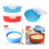 (Red) Plastic Papad Box Food Storage Containers Round 5