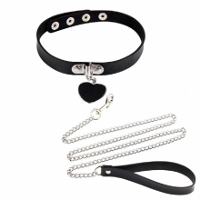 Sexy Women Pink Bowknot Necklace Punk Collar Leather Lead Chain Heart Bell Choker Slave Costume BDSM Bondage Gothic Accessories