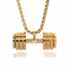 Creative Mini Fitness Equipment Metal Dumbbell Pendant Necklace for Men Women Charm Punk Sports Jewelry