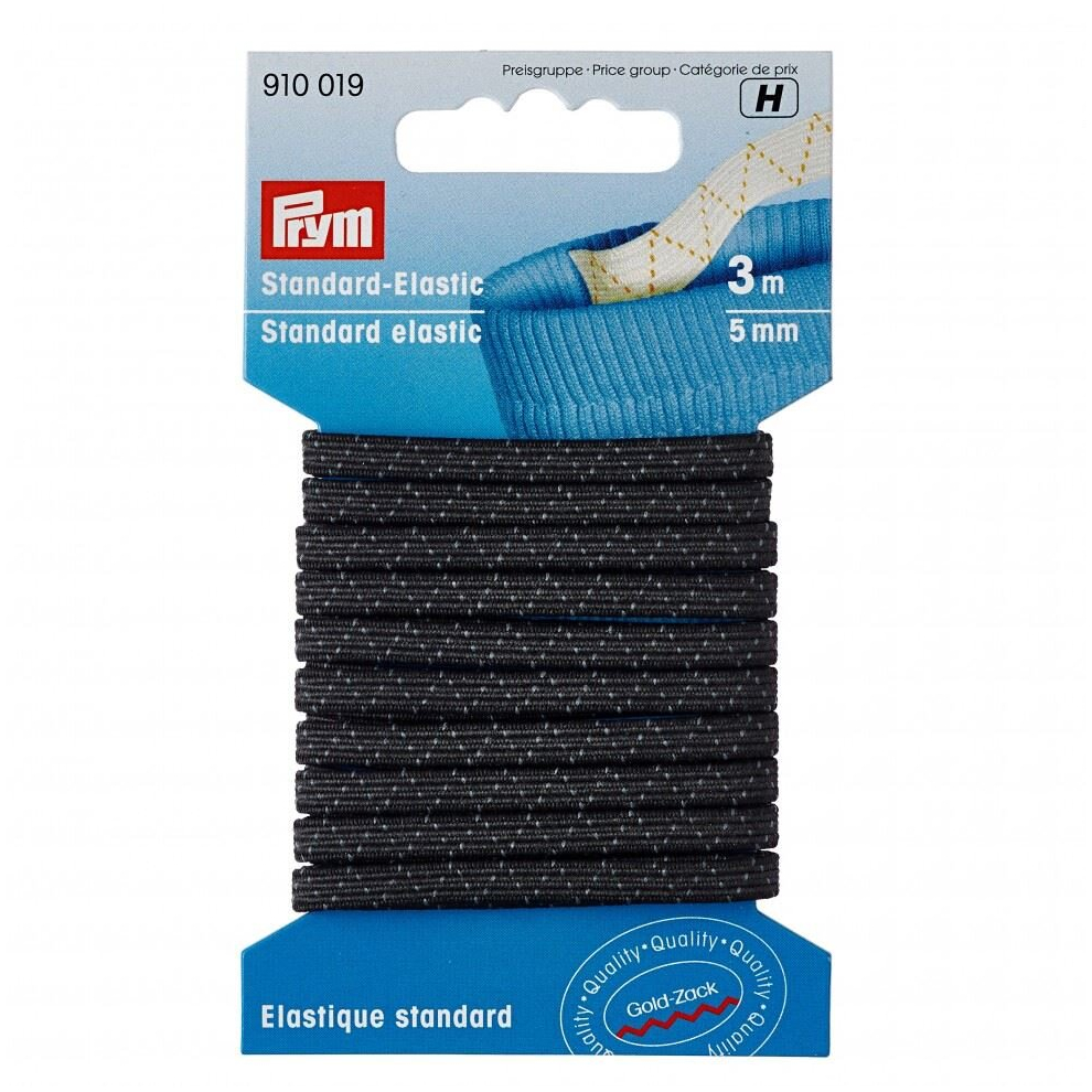 Prym 5mm Flat Elastic Black - each