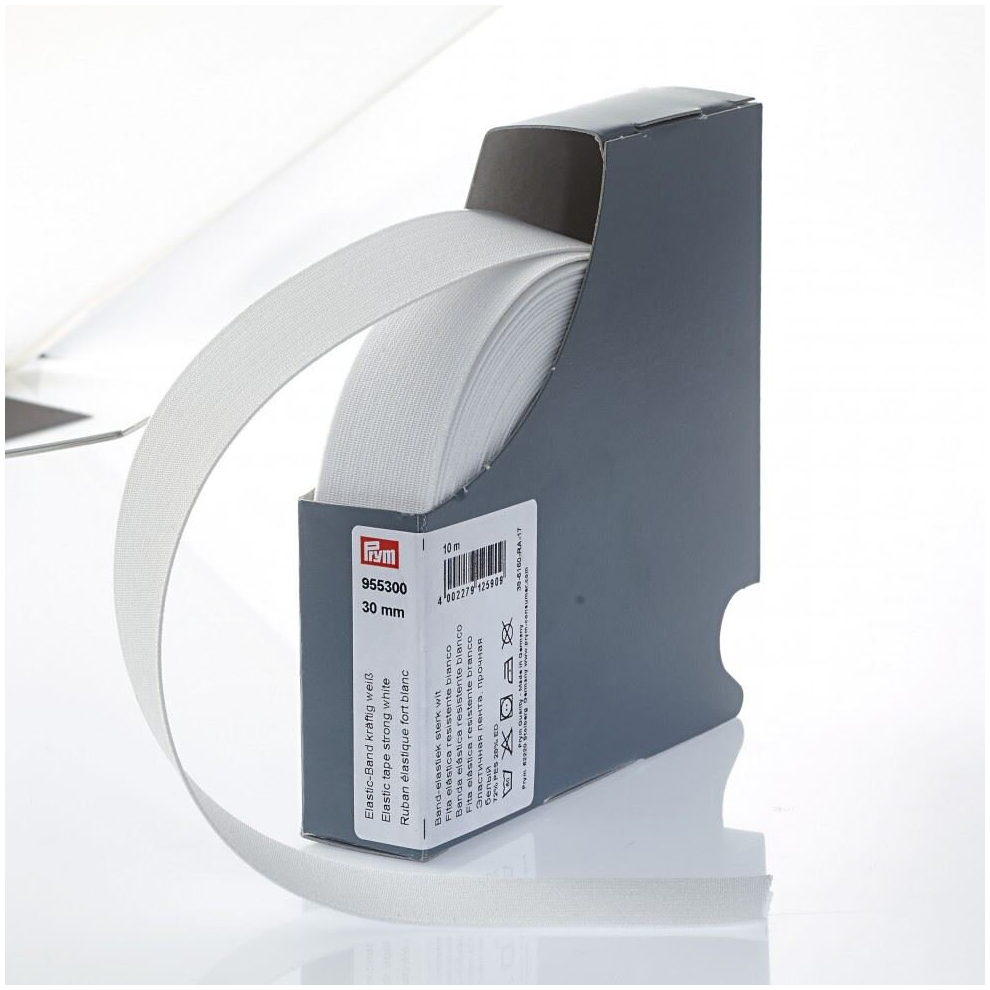 Prym 30Mm Strong Elastic Tape - Per Metre White