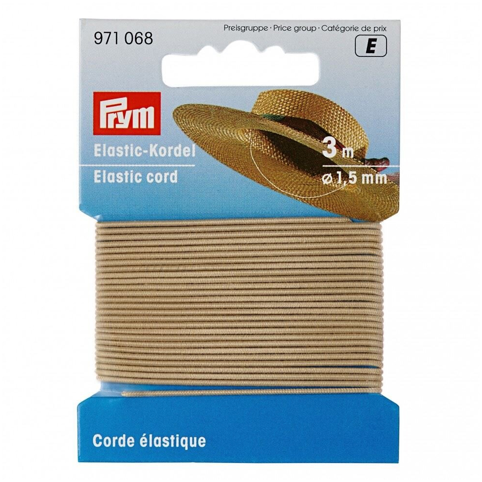 Prym 1.5Mm Round Elastic Cord Beige - Per Pack