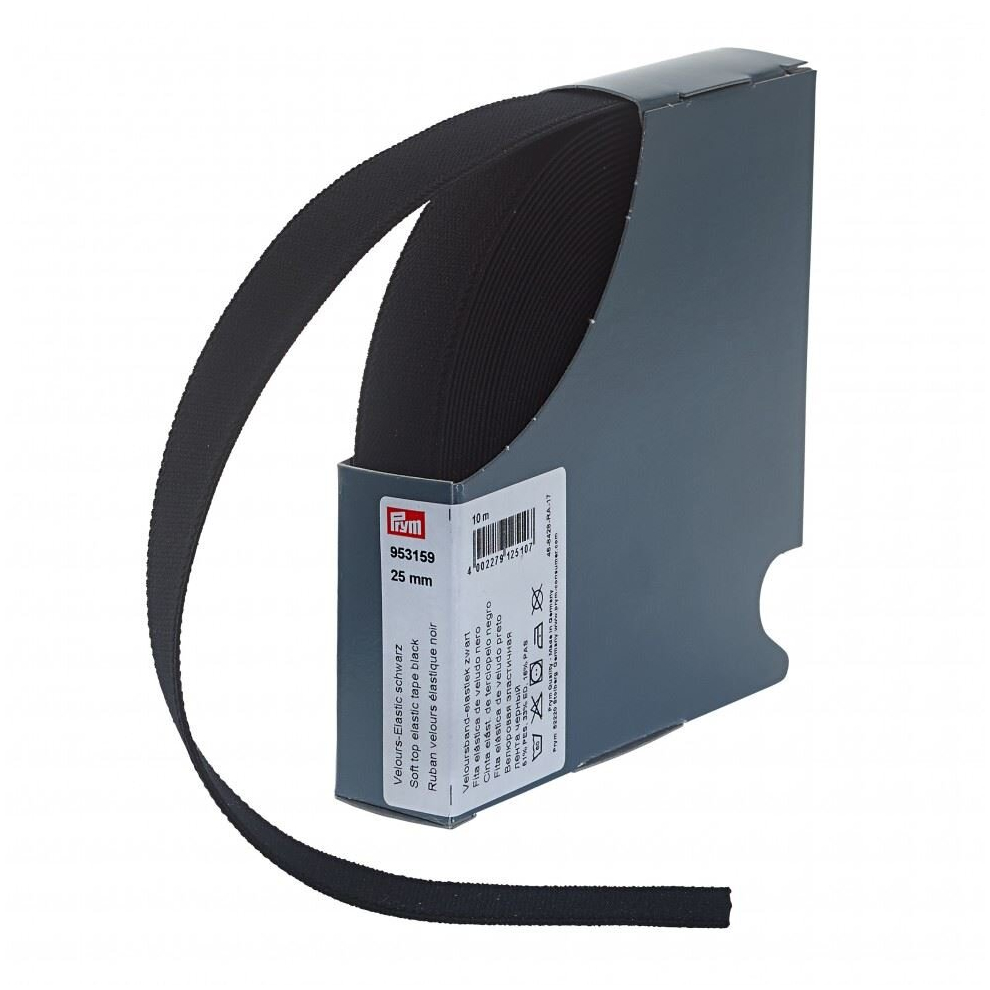 Prym 25mm Soft Top Elastic Tape Black - per metre