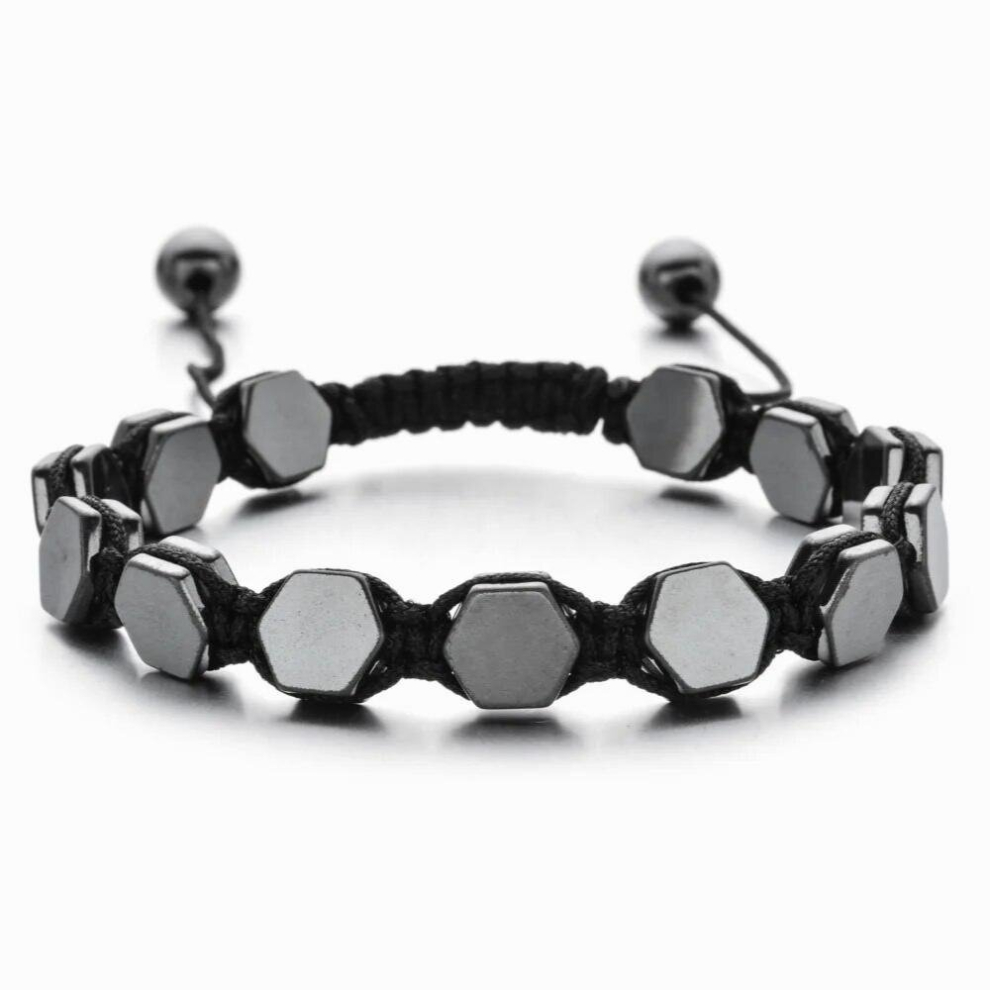 Women Men Magnetic Bracelet Beads Hematite Stone Therapy Health Care Weight Loss Jewelry Braided Rope Adjustable Bracelet-image-OPC-PCVZB99-NEW