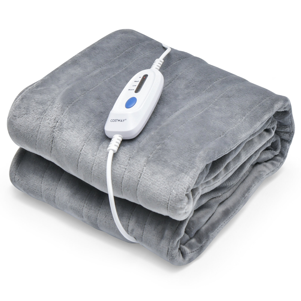 130 x 180 CM Electric Heated Blanket Soft Heating Throw 4 Heating Levels