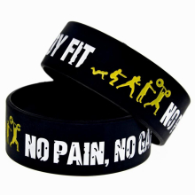 Everybody Fit No Pain No Gain Silicone Bracelet Sports Bracelet with hot