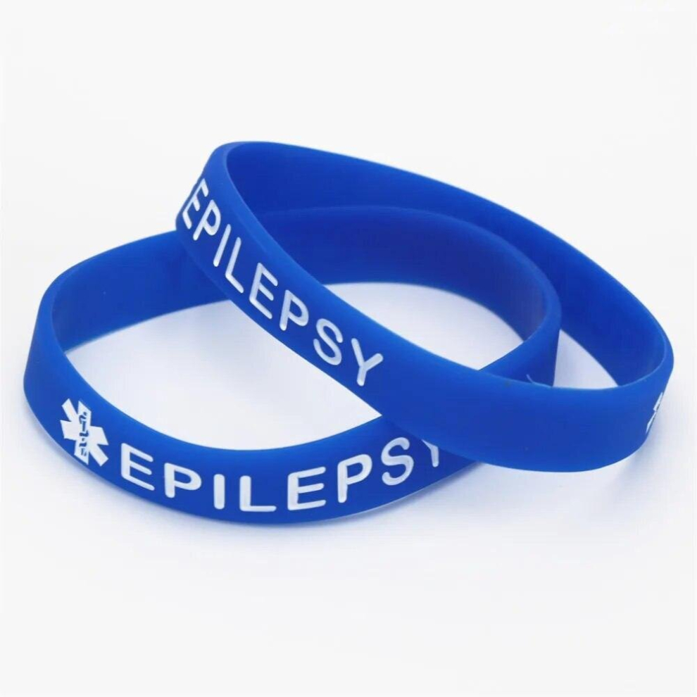 1PC Epilepsy Silicone Bracelets Medical Alert Emergency Case Epilepsy Silicone Wristband Armband Nurse Bangles SH141