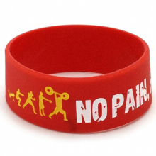 1PC Everybody Fit No Pain No Gain Silicone Wristband Wide Band Motto Rubber Bracelets & Bangles Armband Gift