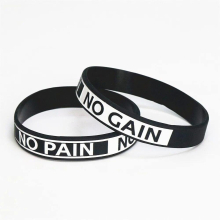 1PC Hot Silicone Wristband NO PAIN NO GAIN Motivation Silicone Bracelets& Bangles Adult Size SH082