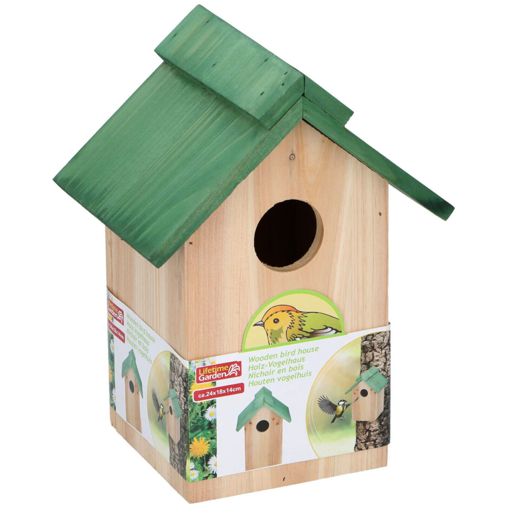 Bird Nest Box Wooden Bird Nesting House Wild Bird Small Blue Tit