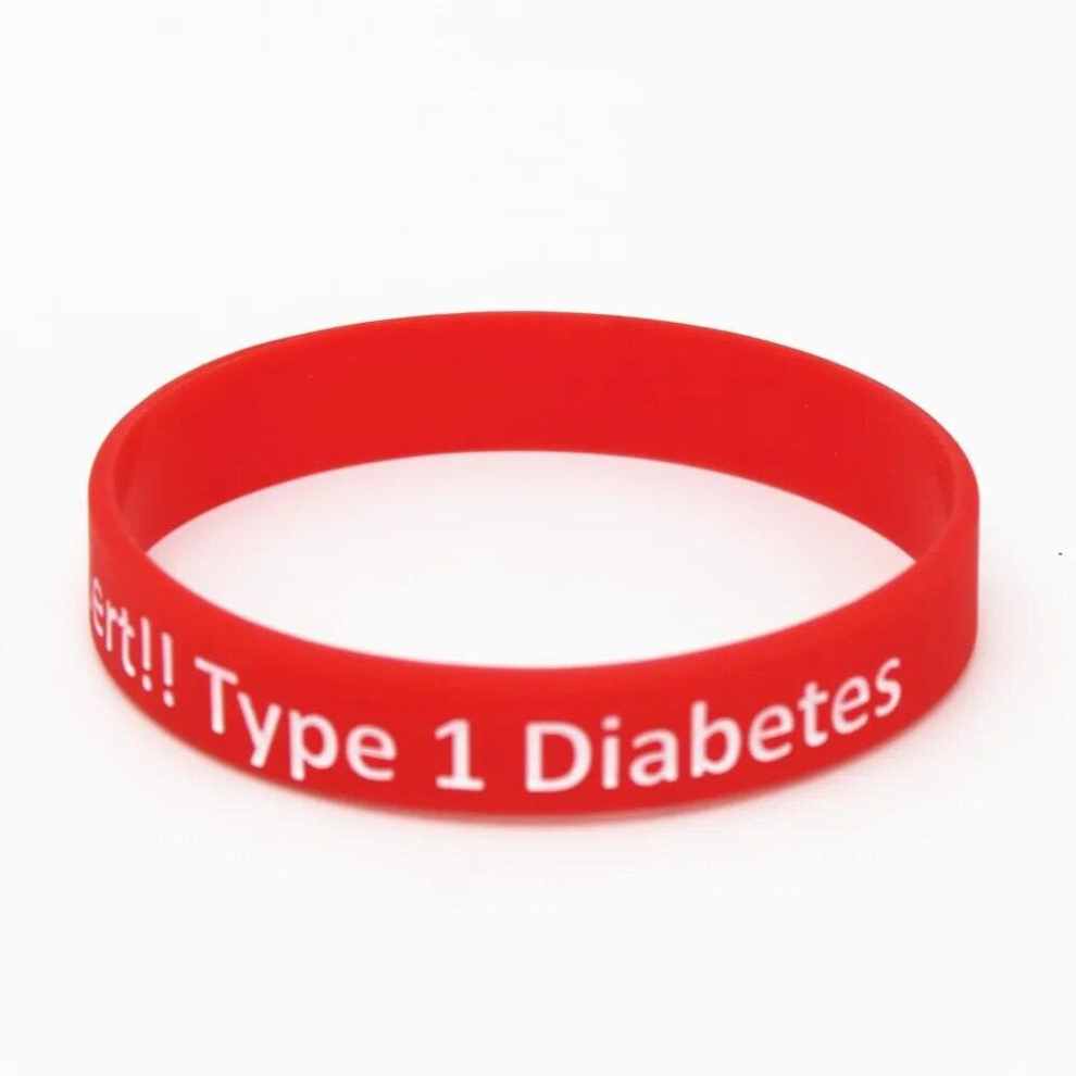 Multicoloured 5Pcs Diabetic Bracelets Medical Alert Type 1 Diabetes Insulin Dependent Silicone Wristband Armband Nurse Bangles Sh043