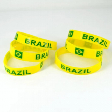 6x Brazil National Team Football Soccer Basketball Silicone Bracelet Bangle Wristband Sport Jewelry Party Gift