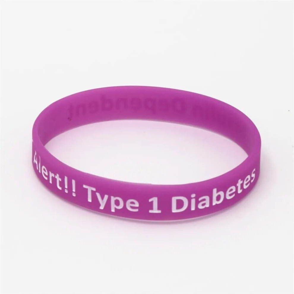 Multicoloured 5Pcs Diabetic Bracelets Medical Alert Type 1 Diabetes Insulin Dependent Silicone Wristband Armband Nurse Bangles Sh043