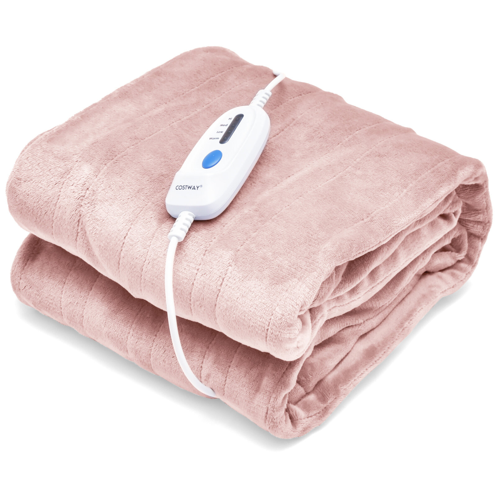 130 x 180 CM Electric Heated Blanket Soft Heating Throw 4 Heating Levels