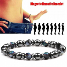 Weight Loss Healing Bracelet Hematite Beads Stretch Bracelet Magnetic Therapy Beads Bangle Fat Burner Body Slimming Men Women