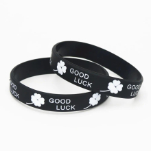 4PCS Sports Clover Good Luck Silicone Wristband Green Leaves Rubber Bracelets&Bangles Girls Boys SH206