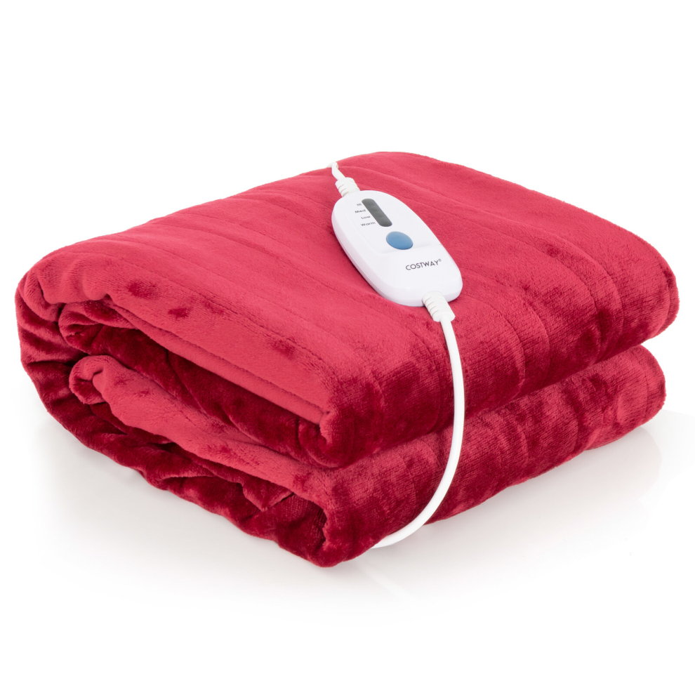 130 x 180 CM Electric Heated Blanket Soft Heating Throw 4 Heating Levels