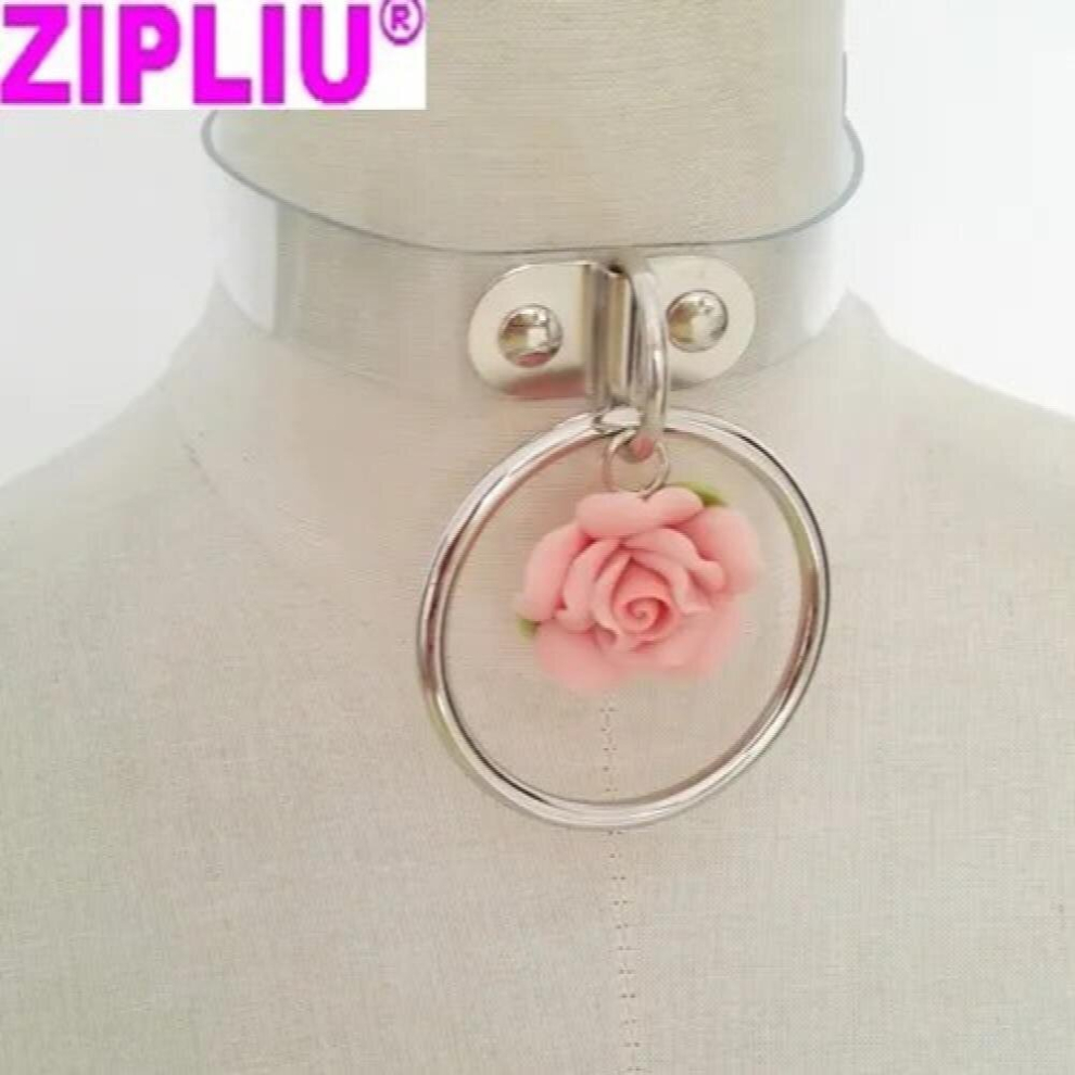 Multicoloured Sexy Harajuku Leather Punk Choker Necklace Flower O-Round Rivets Collar Goth Torque Hot Rock