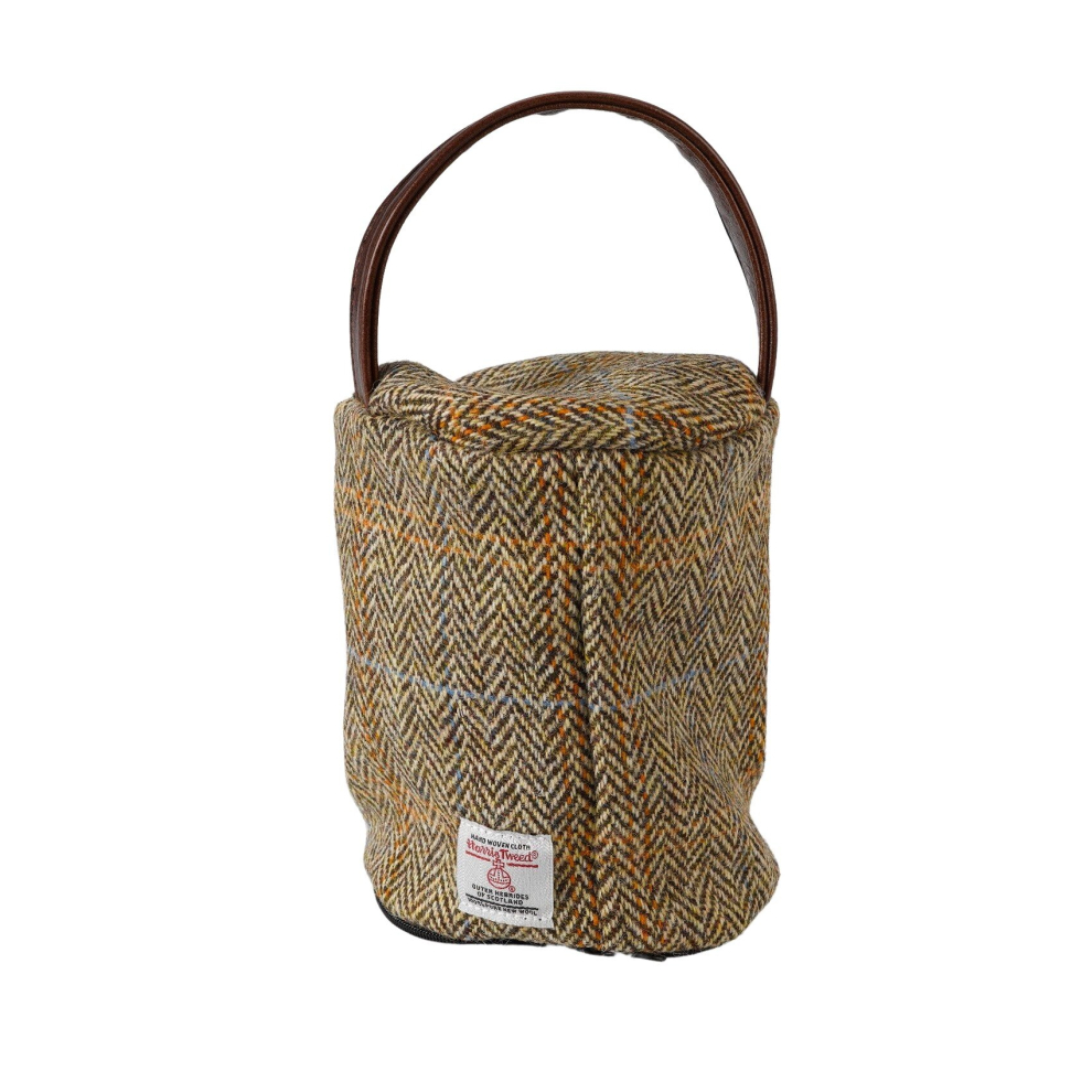 (Ness Herringbone) Harris Tweed Doorstop Cover Door Stopper Outer with Leather Handle