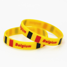 1PC Hot Belgium National Flag Silicone Wristband Football Sports Rubber Bracelets &Bangles Adults SH218