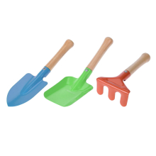 Junior Kids Garden Tools Set Kit 3PCS Trowel Rake Shovel Wooden