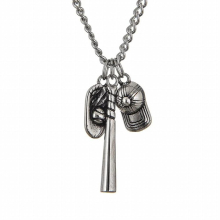 Baseball Glove and Bat Necklace for Boys Hat Titanium Stainless Steel Softball Pendant Sporty for Sons Boy