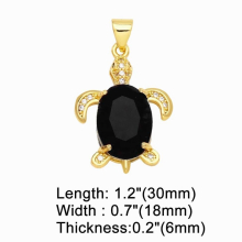 Multicolor Crystal Turtle Pendant for Necklace Copper Plated DIY Jewelry Making Supplies pdta899