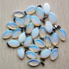 50pcs/lot good opal stone horse eye shape pendants for jewelry accessories making