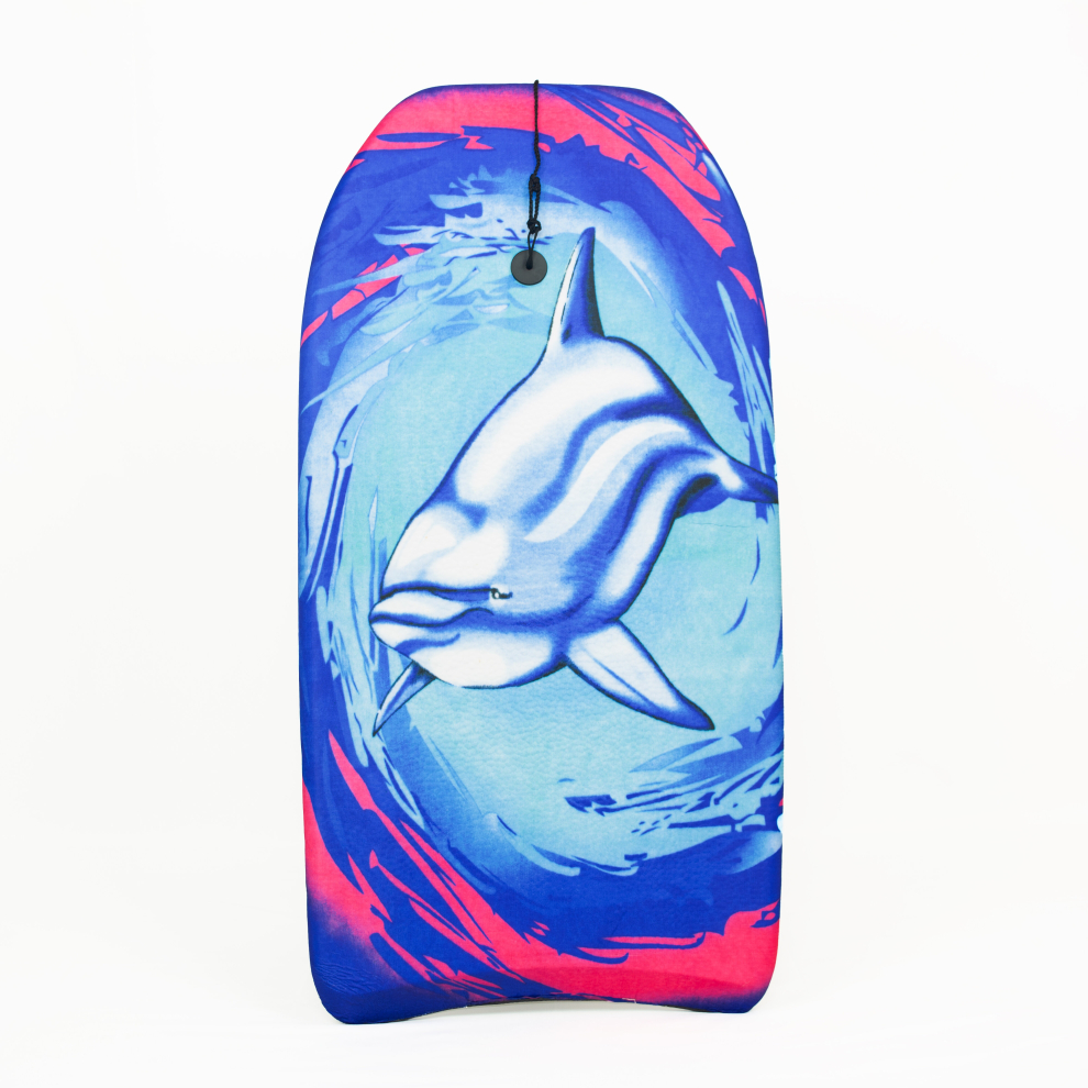 Koop Large 36" Boogie Board Bodyboard Surfboard Float for Adults and Teens with Leash & Plug - Dolphin