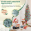 Casart 6FT Pre-Lit Christmas Tree Hinged Pencil Xmas Tree W/ 250 LED Lights 6