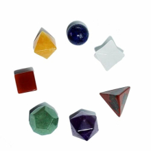 Mini 7 Chakra Crystal Plantonic Solids Geometry Polishing Tumbled Reiki Healing Natural Stones Set Divination Related Ornaments