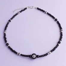 Pool Ball 8 Eight Ball Necklace Beaded Men Women Y2k 90s Charm Necklace jewelry
